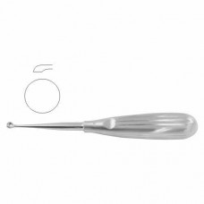Bruns Bone Curette Round - Fig. 00 Stainless Steel, 17 cm - 6 3/4" Scoop Size 4 mm